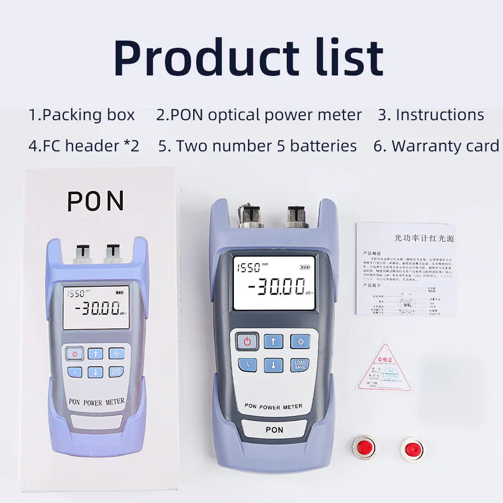 NEW PON OPM Handheld Fiber Optical PON Power Meter FTTX/ONT/OLT 1310/1490/1550nm Test Equipments