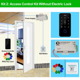 Bluetooth Tuya APP Door Access Control System Kit Waterproof RFID Keypad NFC Fingerprint, 180KG Electric Magnetic Strike Locks