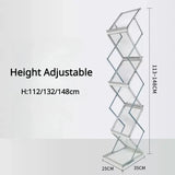 A4 Aluminum Alloy Folding Data Rack Vertical Newspaper Rack Acrylic Exhibition Floor Portable Magazine Bookcase