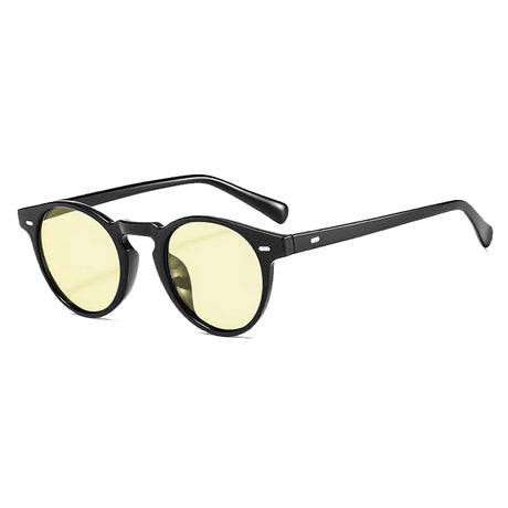 Vintage Round Sunglasses Men Women Brand Designer Fashion Black Leopard Green Shades AntiBlue Light Glasses Trendy Clear Eyewear