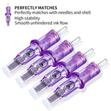 BIGWASP Purple Cartridge Tattoo Needles RM Professional Disposable Sterilized Safety Tattoo Needles for PMU Machine 20pcs/lot