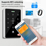 NFC Backlight Touch Dual Frequency 125KHz + 13.56MHz RFID Card Access Control Keypad Door Lock Opener WG Output IP68 Watreproof