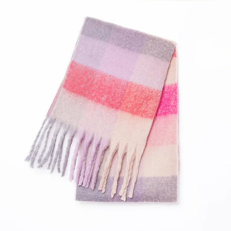 Luxury Cashmere Bright Solid Colors Women Scarf Winter Shawl and Wrap Bandana Pashmina Tassel Female Foulard Thick Blanket