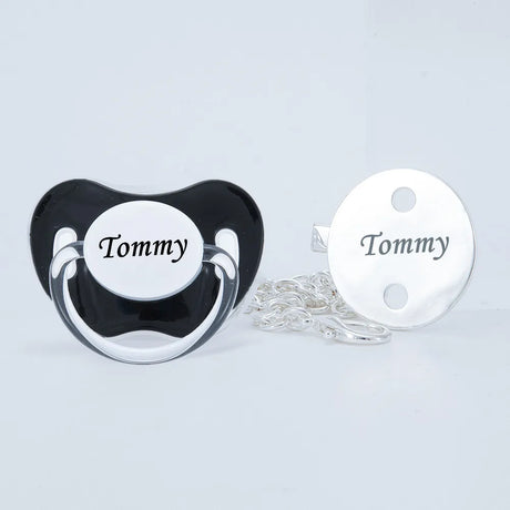 MIYOCAR personalized silver bling pacifier and full silver pacifier clip BPA free dummy unique design gift baby shower