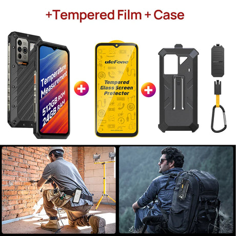 Ulefone Power Armor 18 Ultra 5G Rugged Phone 512GB ROM +24GB RAM Android 13 6.58" 120Hz Smartphone 108MP Camera,9600 mAh 66W NFC