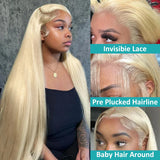 250 Density HD 613 Honey Blonde 30 40 Inches Straight 13x4 Lace Frontal Wig  13x6 Lace Front Wigs Human Hair Wig For Women