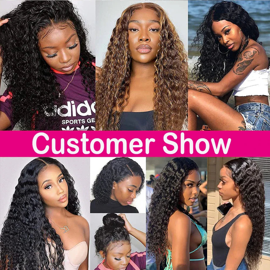 30 34 Inch Loose Deep Wave Frontal Wigs For Women Curly Human Hair Brazilian 13x4 Wet And Wavy Water Wave Lace Wig MYLOCKME