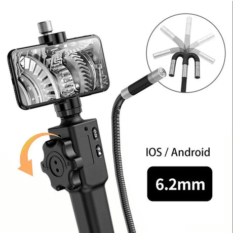 5.5MM/8.5MM 2.0MP 180 Degree Steering Industrial Borescope Endoscope Cars Inspection Camera With 6 LED for iPhone Android PC