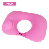 JJYY U Shape Neck Cushion for Airplane and Car Inflatable Pillow Auto Air Compress Ring Outdoor Travel