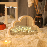 Creative DIY Cloud Shape Tulip LED Atmosphere Night Light Photo Mirror Lamp Bedside Table Decor Girl Room Handmade Birthday Gift