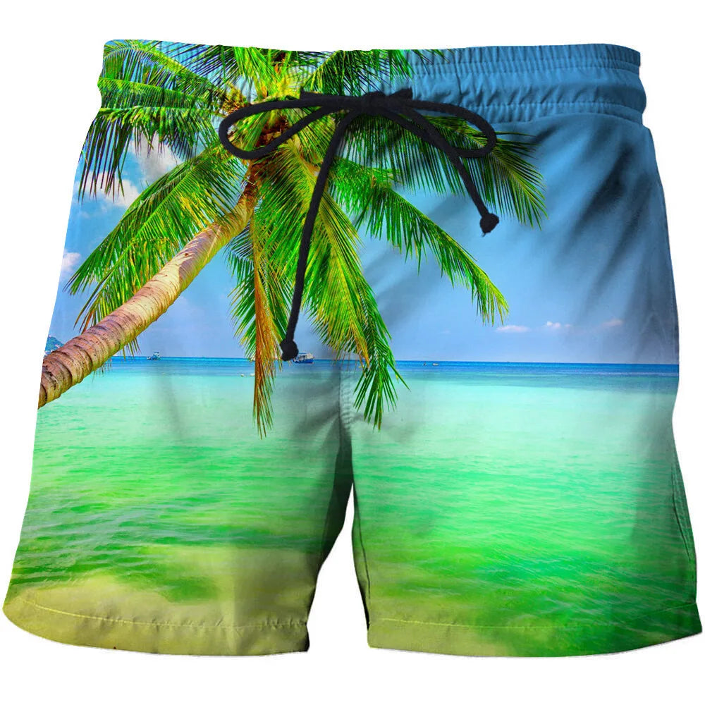 Landscape 3D print, beach pants lead the way.  Fashion trend Advanced fabrics are comfortable and soft