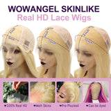 Wow Angel 613 HD Lace Frontal Wig 13X6 Full Lace Front Straight Wig Human Hair Wig Pre Plucked Natural Scalp For Woman Glueless