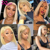 Short Cut 613 Bob Wig Pre Plucked Bone Straight Blonde 613 Hd Lace Frontal Wigs 13x4 HD Lace Front Human Hair Wig Closure Wigs