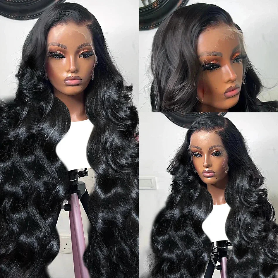 Tewjig 250 Density 30 40 Inch 13x6 HD Transparent  Lace Frontal Wigs Body Wave Human Hair 13x4 Lace Front Wig For Black Women