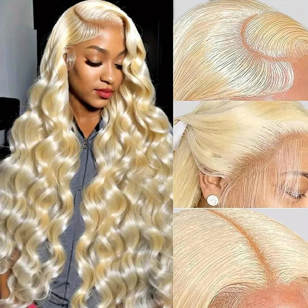 613 Hd Lace Frontal Wig Transparent Honey Blonde Body Wave 13x6 Lace Front Wig Human Hair Wig 13x4 Frontal Wigs for Women