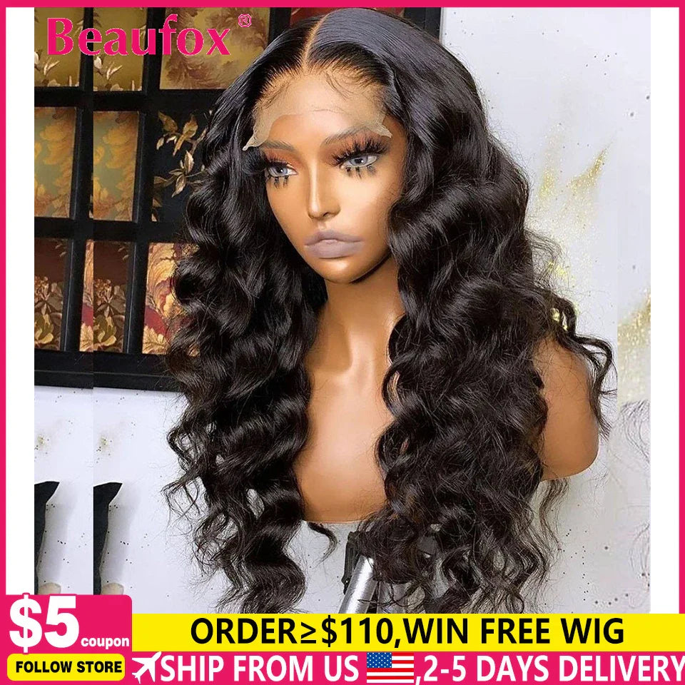 Beaufox Lace Front Human Hair Wigs For Women Brazilian Body Wave Lace Frontal Wigs Glueless Human Hair Wigs 4x4 Lace Closure Wig