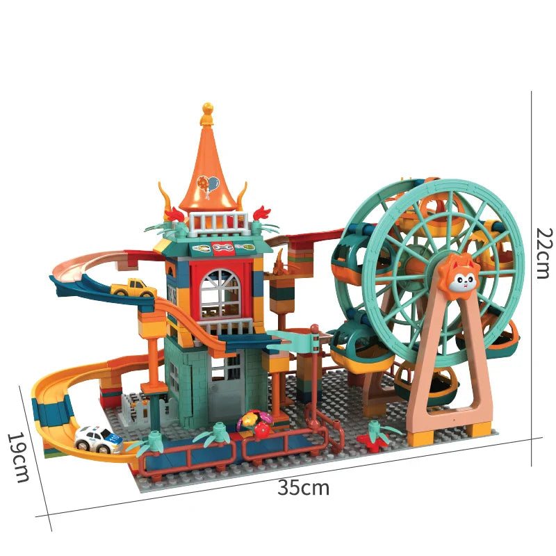 Marble Run Architecture Castle Building Blocks Car Action Figures Friends Children Educational Toys for Boys Christmas Gifts