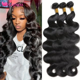 Aopusi Body Wave Bundles Human Hair Brazilian Human Hair Weave Natural Color Body Wave 1/3/4 Bundles Deals Human Hair Extensions