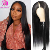 Sinuowei Highlight Wig V Part Wig Human Hair Brazilian Straight Wig V Shape Glueless Wig 10-28 Inches For Black Woman