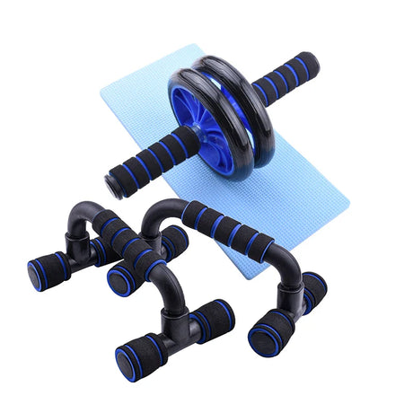 AB Roller Wheel Machine Jump Rope Push Up Rack Resistance Bands Abdominal Exercise Trainer Fitness Gym Workout Equipment