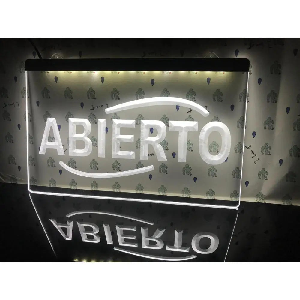 ABIERTO Food Cafe Restaurant LED Neon Sign-3D Carving Wall Art for Home,Room,Bedroom,Office,Farmhouse Decor