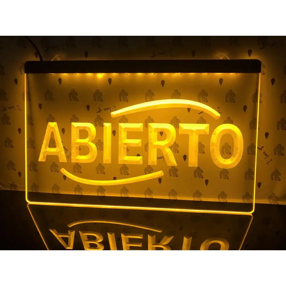 ABIERTO Food Cafe Restaurant LED Neon Sign-3D Carving Wall Art for Home,Room,Bedroom,Office,Farmhouse Decor