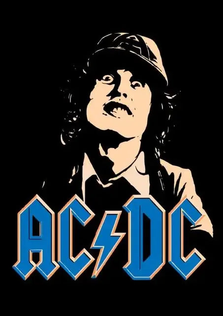 AC_DC Band Canvas Art Retro Posters Wall Art Picture Print Canvas Painting for Modern Club Bar Living Room Home Decoration Mural