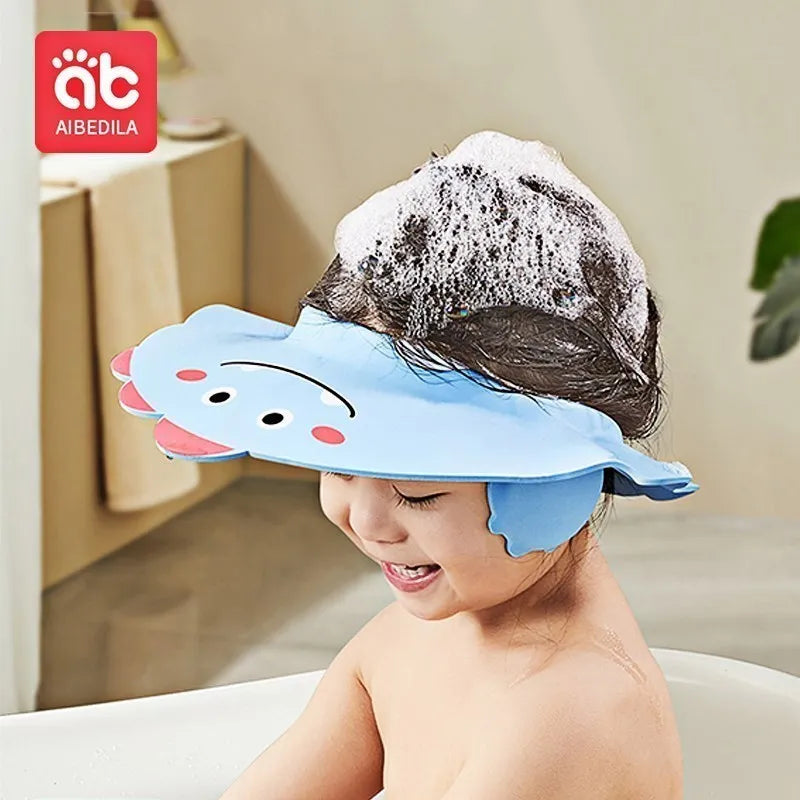 AIBEDILA Babies Waterproof Shower Cap Children's Bath Ear Protection Water Blocking Baby Care Products Bath Goods Items AB9002