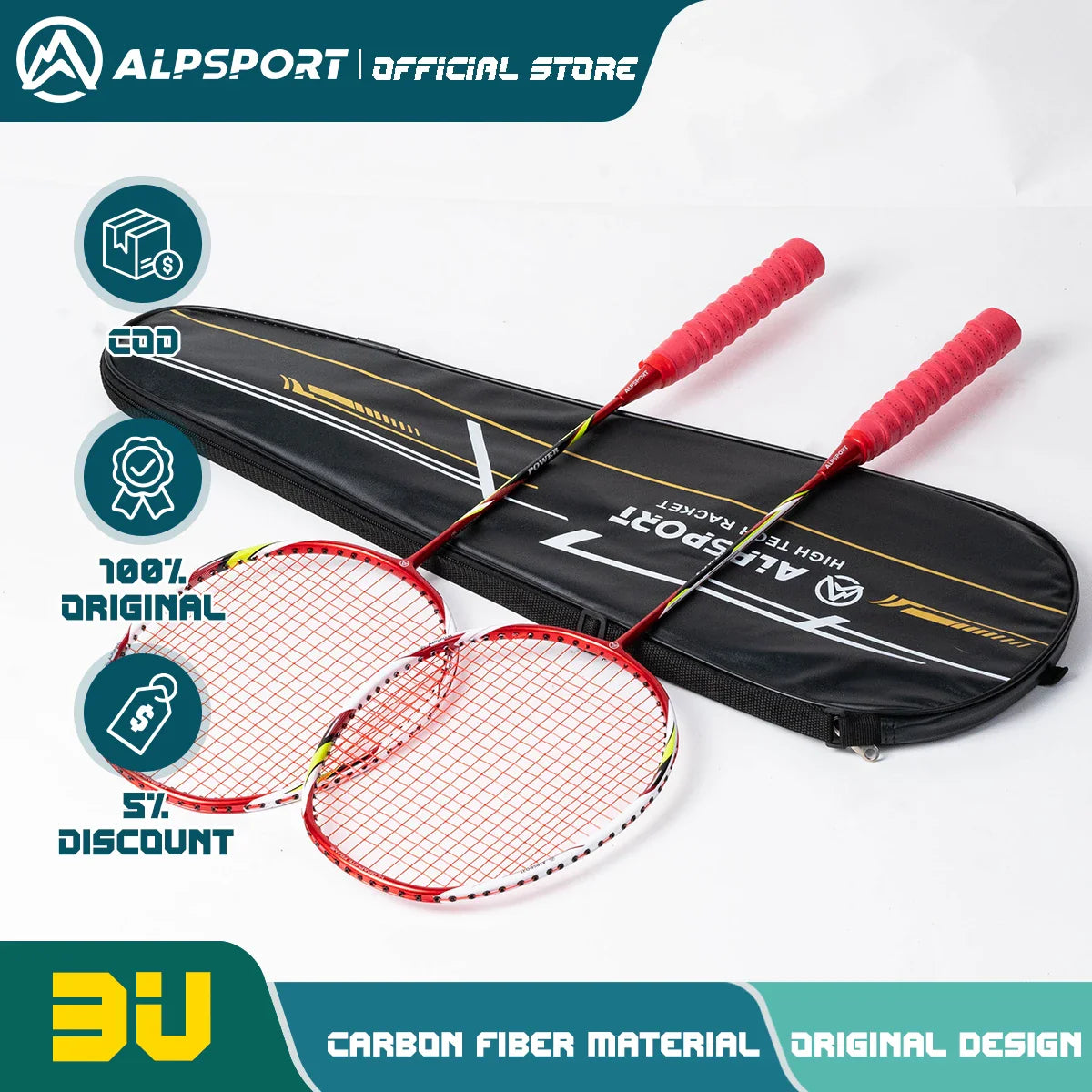 ALP Power 2psc/lot 3U Ultra Lightweight 85g G4 Badminton Racket T700 Attack 100% Full Carbon Training Equipment