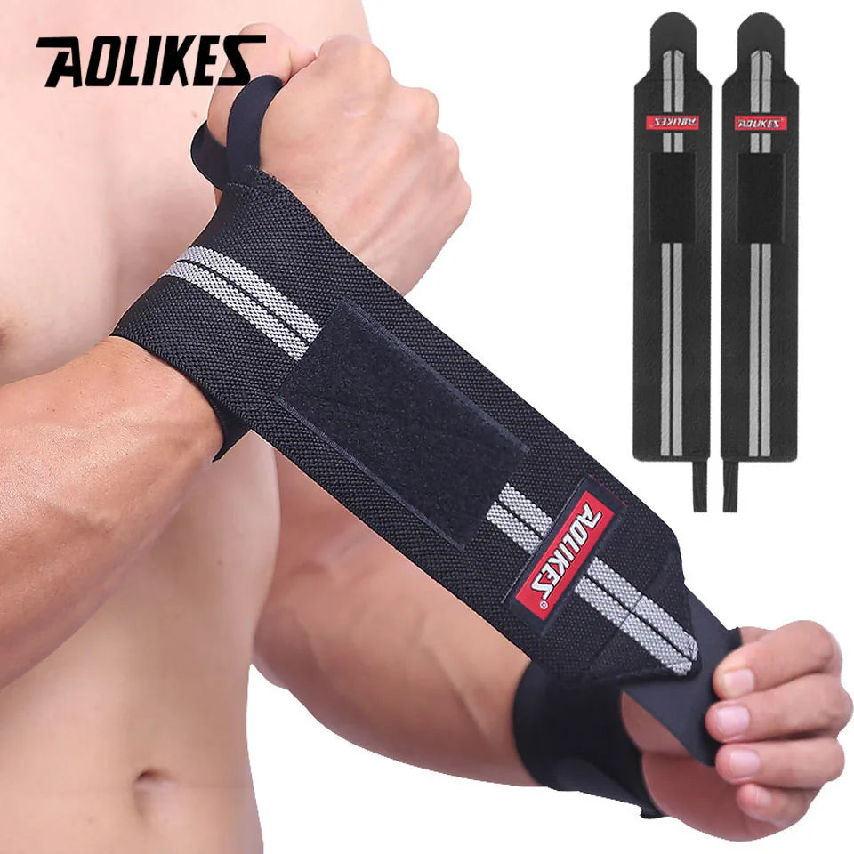 AOLIKES 1 Pair Wristband Wrist Support Weight Lifting Gym Training Wrist Support Brace Straps Wraps Crossfit Powerlifting