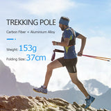 AONIJIE E4201 Lightweight Folding Collapsible Quick Lock Trekking Pole Hiking Pole Trail Running Walking Stick Carbon Fiber