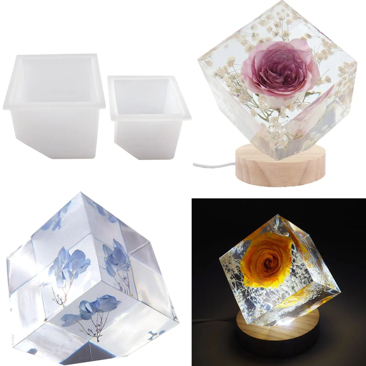 15Cm Large Pyramid Silicone Mold with Fixed Frame for DIY Crystal Uv Epoxy Jewelry Decoration Tools for Resin