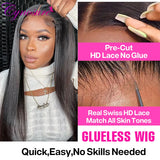 Cynosure Hair 13x4 Glueless Wig Human Hair Ready to Wear Pre plucked Brazilian Straight Lace Front Wigs For Women Human Hair Wig