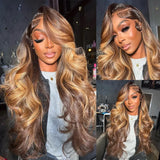 13x6 Hd Lace Frontal Wig Honey Blonde Body Wave Lace Front Wig Highlight Wig Human Hair 13x4 Colored Human Hair Wigs