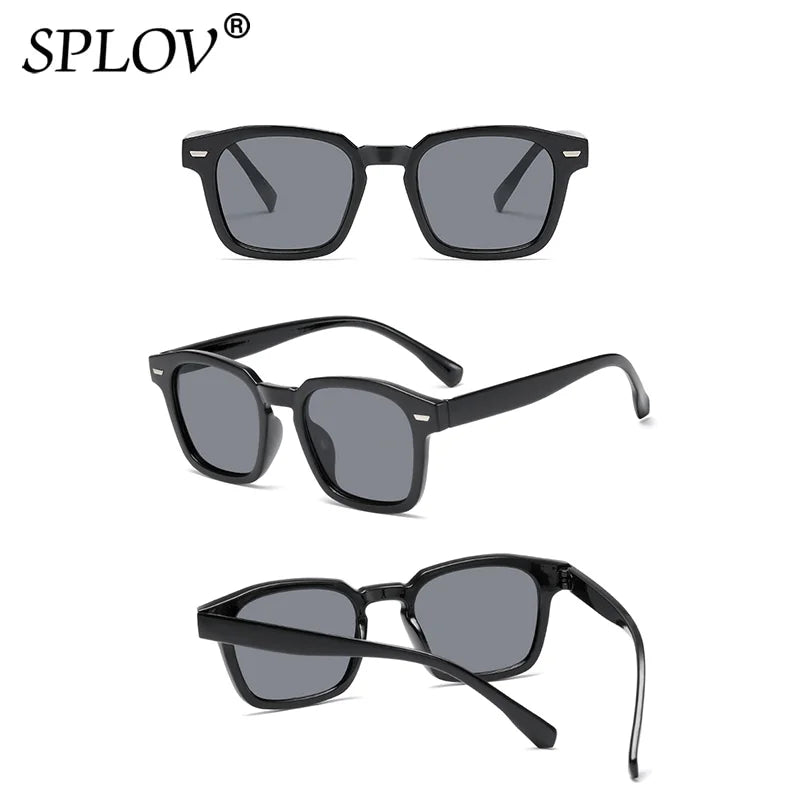 New Fashion Glasses Vintage Square Sunglasses Design Retro Sun Trendy Eyeglass Rectangle Texture Casual Driving Shades UV400