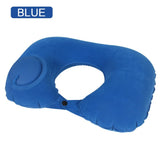 JJYY U Shape Neck Cushion for Airplane and Car Inflatable Pillow Auto Air Compress Ring Outdoor Travel