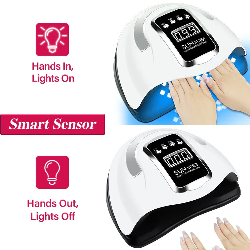 Hot Sale 66LEDs UV LED Nail Lamp For Gel Nail Polish Drying Lamp With Smart Sensor LCD Display Professional Nail Salon Equipment