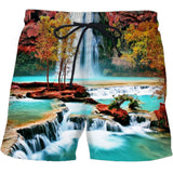 Landscape 3D print, beach pants lead the way.  Fashion trend Advanced fabrics are comfortable and soft