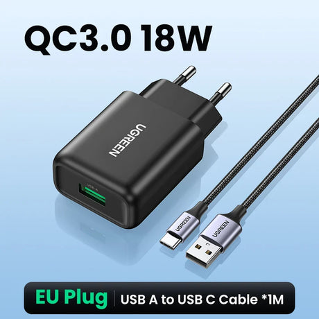 Ugreen USB Quick Charge 3.0 QC 18W USB Charger QC3.0 Fast Wall Charger Mobile Phone Charger for Samsung s10 Huawei Xiaomi iPhone