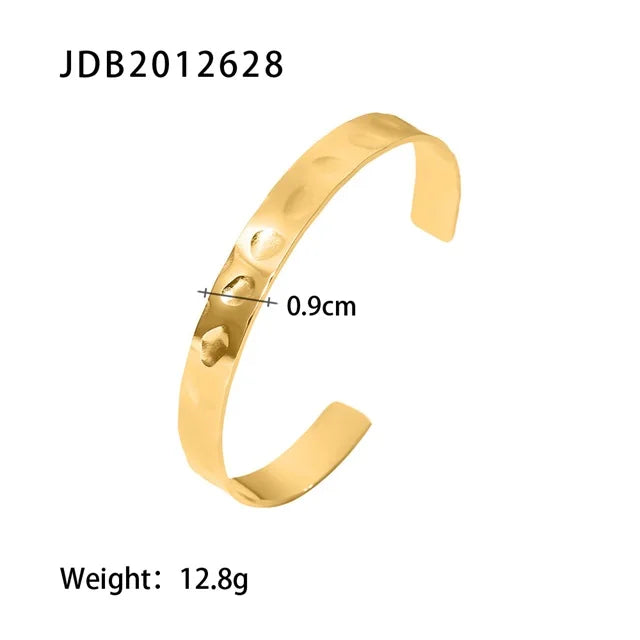 Youthway 18k Gold Stainless Steel Bangles Winter Stacking Cubic Zirconia Opening Bracelet for Women Jewelry Gift 2022 NEW