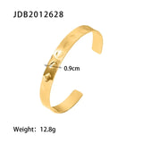 Youthway 18k Gold Stainless Steel Bangles Winter Stacking Cubic Zirconia Opening Bracelet for Women Jewelry Gift 2022 NEW