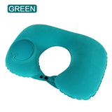 JJYY U Shape Neck Cushion for Airplane and Car Inflatable Pillow Auto Air Compress Ring Outdoor Travel