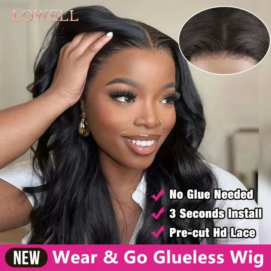 Glueless Wig Human Hair Ready To wear Pre Cut Pre Plucked 4x4 5x5 Hd Transparent Body Wave Lace Closure Wig Brazilian Wigs