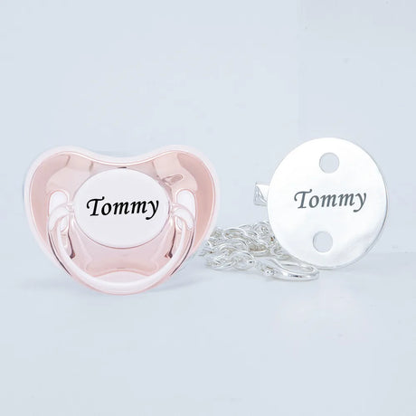 MIYOCAR personalized silver bling pacifier and full silver pacifier clip BPA free dummy unique design gift baby shower