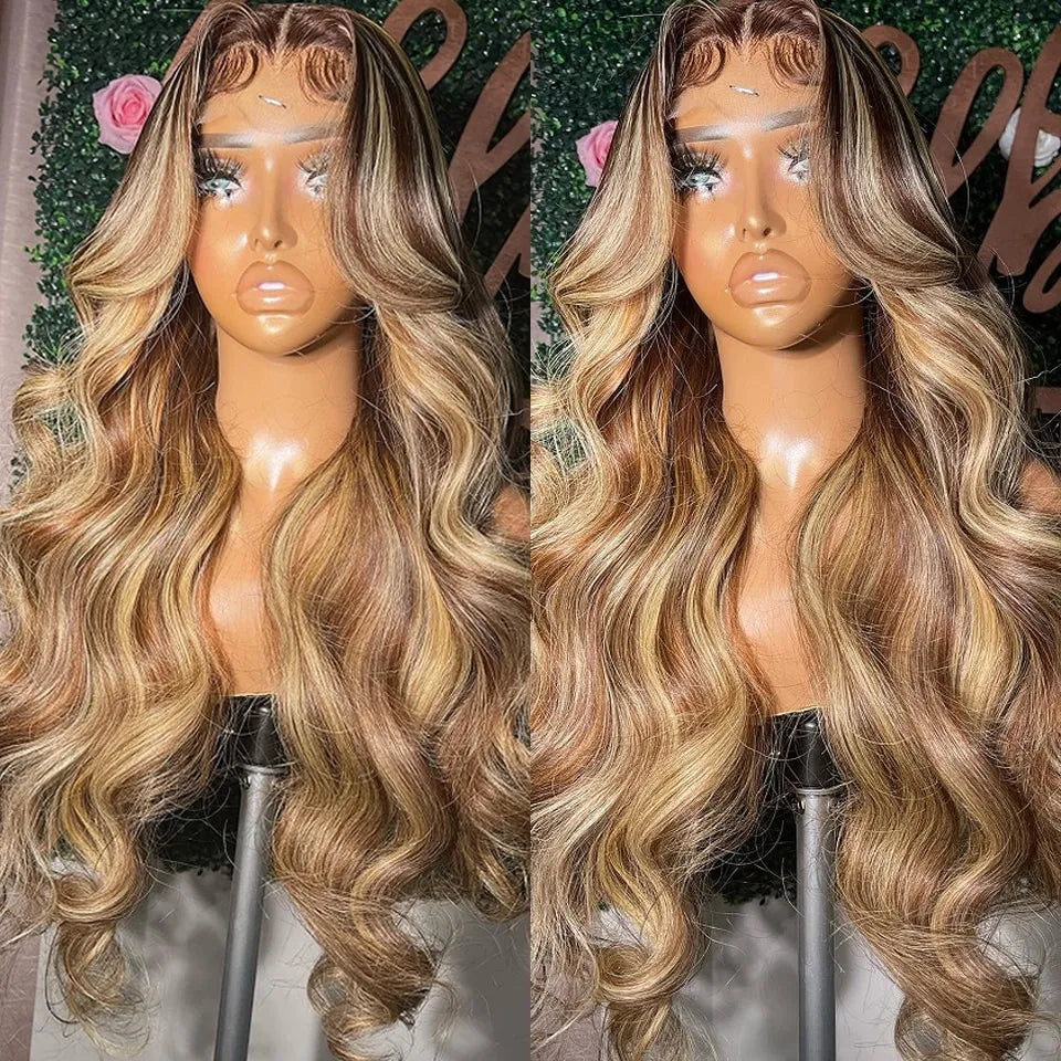 13x6 Hd Lace Frontal Wig Honey Blonde Body Wave Lace Front Wig Highlight Wig Human Hair 13x4 Colored Human Hair Wigs