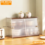 Acrylic Kitchen Shelf Desktop Multi-layer Meal Side Cabinet Push Pull Design Bowl Cabinet Versatile Practical Storage Cabinets