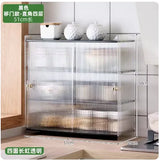 Acrylic Kitchen Shelf Desktop Multi-layer Meal Side Cabinet Push Pull Design Bowl Cabinet Versatile Practical Storage Cabinets