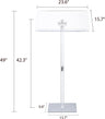 Acrylic Podium Stand Angle Adjustable Modern Lecterns & Pulpits for Classroom Concert Church Speech Easy Assembly Metal Base Cle