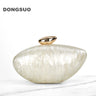 Acrylic egg shape clutch bag women designer evening party cute purse new rose shell handbag High Quality