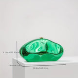 Acrylic shell shape clutch bag metal shiny gold silver blue women evening party cute shell purse handbag 2024 new